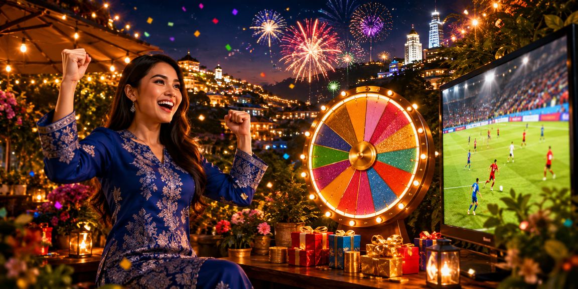 Cabutan bertuah gaya Malaysia dengan pakaian tradisional baju kurung untuk jackpot dalam talian